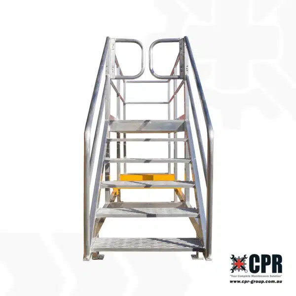 6 step aluminium safety access platform, with self closing access/egress gate