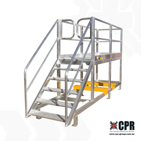 6 step aluminium safety access platform