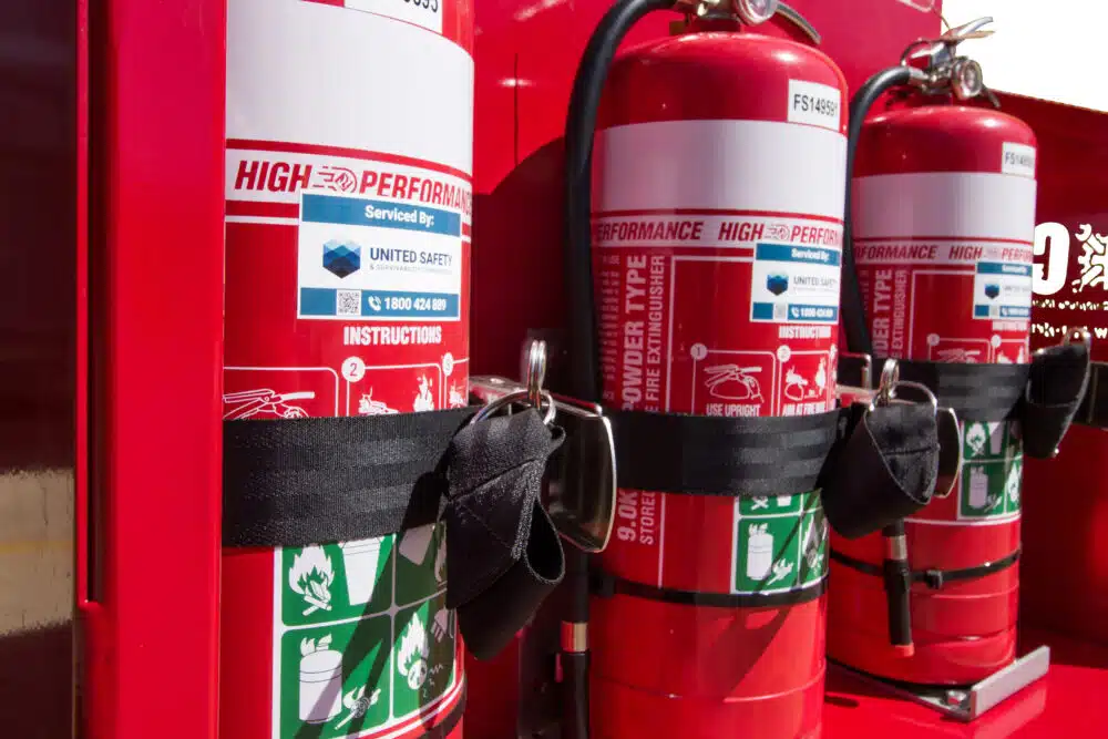 Hot Work Fire Extinguisher Station, extinguisher holder detail