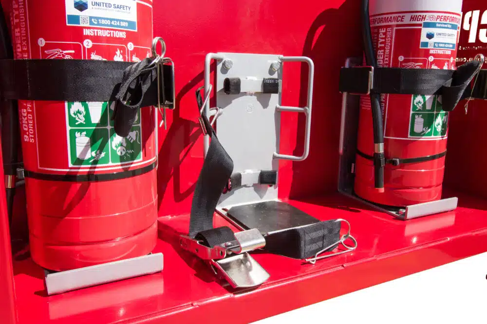 Hot Work Fire Extinguisher Station, extinguisher holder detail