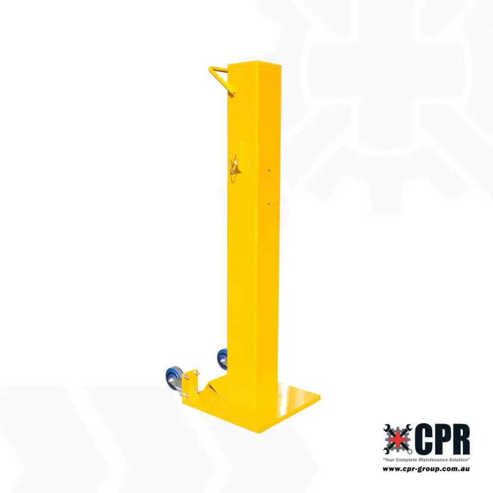 Medium Heavy Duty Bollard with RETRACTA safety reel with wheels